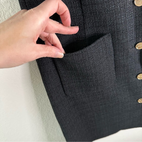 NWT SANDRO Black Tweed Short Peter Pan Collar Dress SZ EUR 34 US 2 XS - Picture 5 of 11